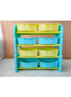 Home Elements Kids Multi-Bin Toy Organiser Storage Rack Multi Colour  - Image 3