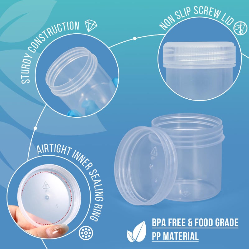 DEMORA Small Travel Containers Plastic Jars with Lids for Creams, Refillable TSA Approved Travel Size Containers for Lotion Makeup Cosmetic Ointments Slime, PP, BPA Free (Clear, 1 oz, 6 Pcs) - Image 3
