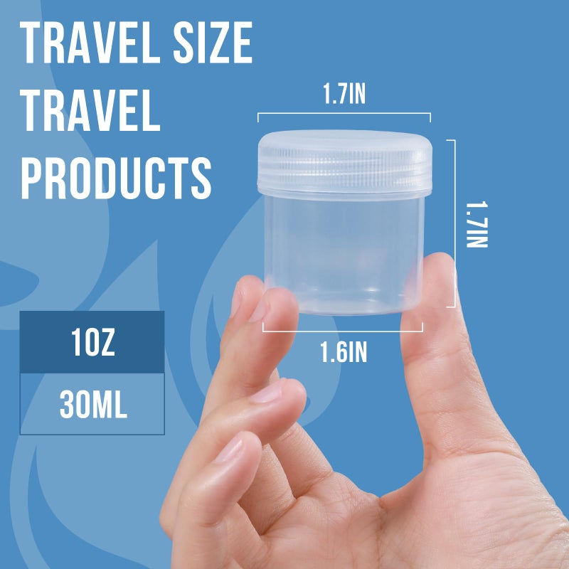 DEMORA Small Travel Containers Plastic Jars with Lids for Creams, Refillable TSA Approved Travel Size Containers for Lotion Makeup Cosmetic Ointments Slime, PP, BPA Free (Clear, 1 oz, 6 Pcs) - Image 2