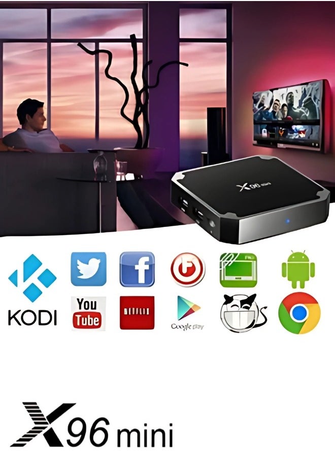 اكس 96 - جهاز رسيفر بنظام الأندرويد بدقة فائقة الوضوح 4K مع جهاز تحكم عن بعد ، أسود - Image 1
