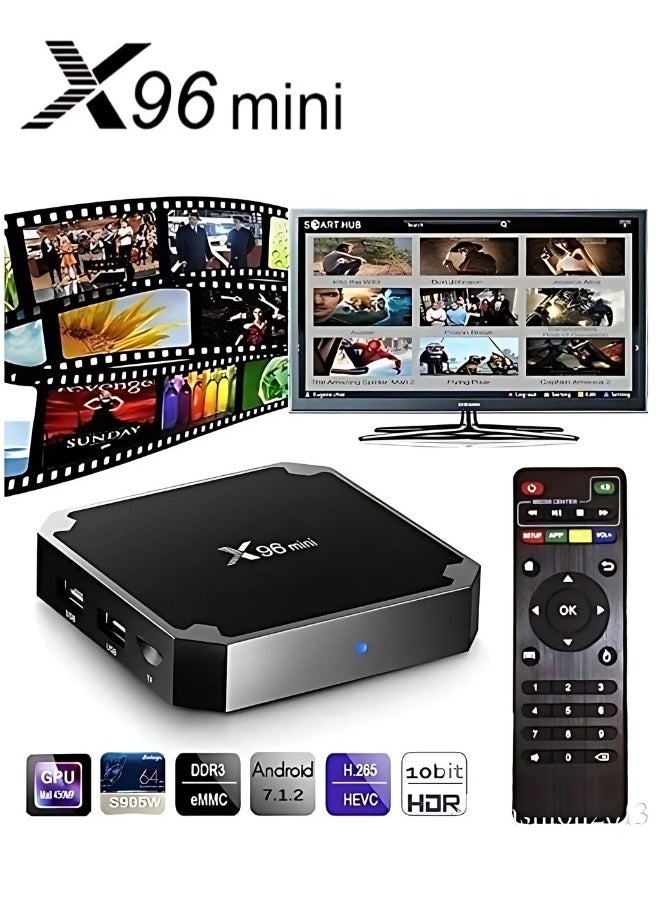 اكس 96 - جهاز رسيفر بنظام الأندرويد بدقة فائقة الوضوح 4K مع جهاز تحكم عن بعد ، أسود - Image 1