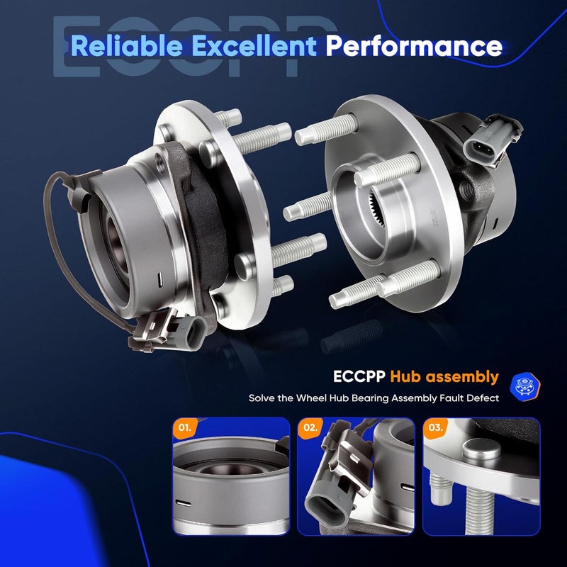 ECCPP 2pcs Front Wheel Bearing and Hub Assembly for Chevy Cobalt, HHR, Pontiac Pursuit, G5, Saturn Ion (2004-2011) with ABS - Image 5