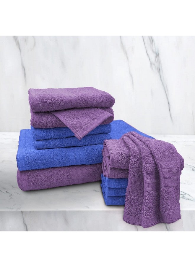 Sassoon Anatolia 12 Piece Cotton Towel Combo In 500 Gsm- Heaven+Purple - Image 1
