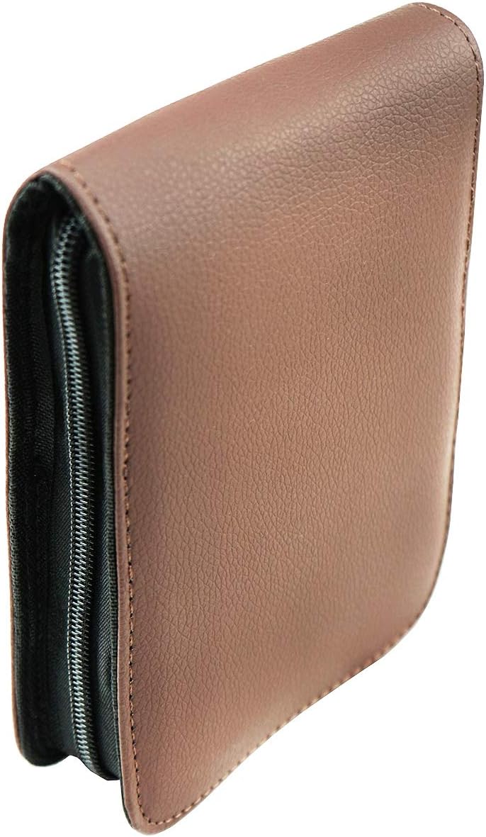 erofa 12 Fountain Pen Case PU Leather Rollerball Pen Display Holder Bag Large Capacity for Your Collection - Brown - Image 2