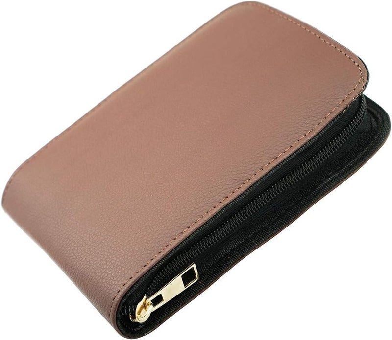 erofa 12 Fountain Pen Case PU Leather Rollerball Pen Display Holder Bag Large Capacity for Your Collection - Brown - Image 3