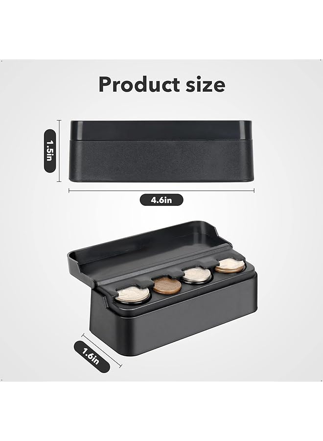 X spring Coin Holder Universal Coin Case Storage Box Holder For Car Compatible With Coins Of Different Sizes Premium Classic Black Plastic Car Coin Change Organizer Car Interior Accessories - Image 5