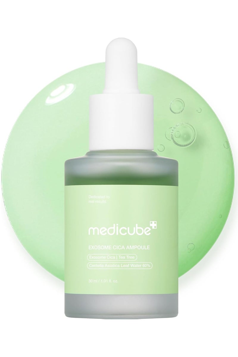 Medicube Exosome Cica Ampoule Serum (30ml) for Sensitive & Acne Prone Skin - Soothing Hydrating Facial Serum with Centella & Tea Tree, Lightweight Fast Absorbing Formula for Calming Redness & Strengthening Skin Barrier - Image 1