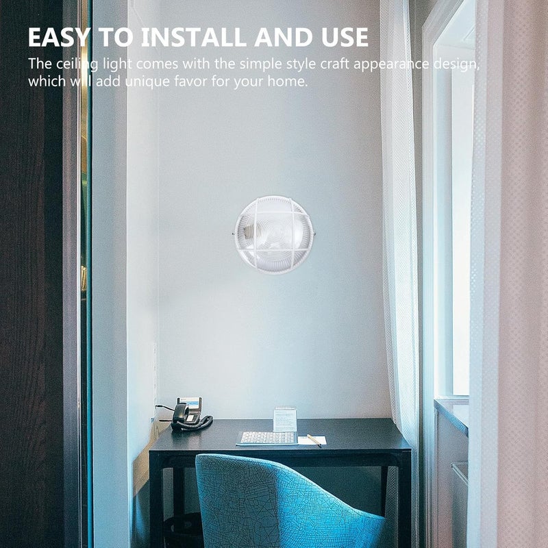 Luxshiny LED Ceiling Lamp Waterproof Bathroom Ceiling Light with Bulb Holder Moisture-Resistant Flush Mount for Hallway and Corridor Lighting - Image 4