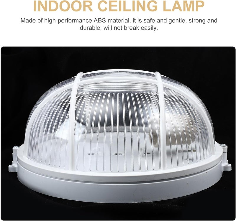 Luxshiny LED Ceiling Lamp Waterproof Bathroom Ceiling Light with Bulb Holder Moisture-Resistant Flush Mount for Hallway and Corridor Lighting - Image 3