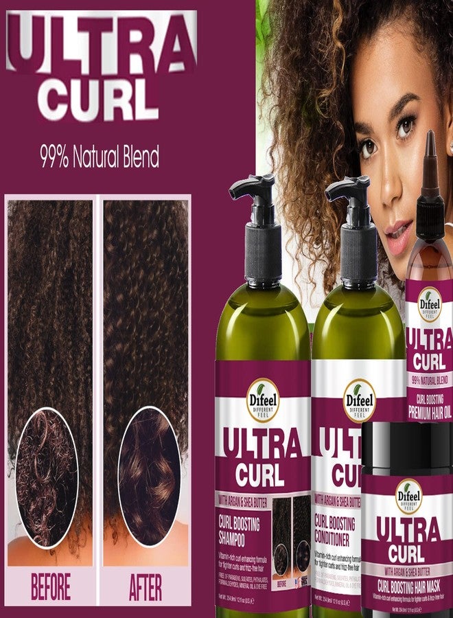 Difeel Ultra Curl 4-PC Hair Care Gift Set: 12oz Curl Enhancing Shampoo, 12oz Conditioner, 12oz Mask & 2.5oz Oil - Image 3