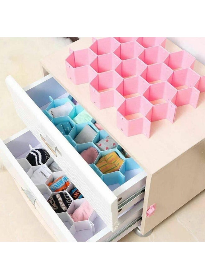 رف منظم ومقسم للأدراج على شكل خلية نحل يمكنك تركيبه بنفسك لتنظيم الجوارب (عدد قطعتين) - Image 4