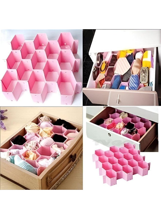 رف منظم ومقسم للأدراج على شكل خلية نحل يمكنك تركيبه بنفسك لتنظيم الجوارب (عدد قطعتين) - Image 3