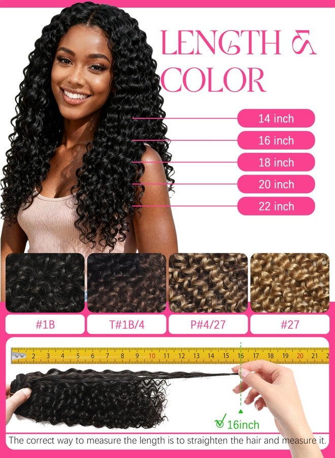 Lacer Clip in Human Hair Extensions Afro Jerry Curly 3B 3C Real Hair Clip in Extensions For Black Women Natural Black Colour 100% Brazilian African American Hair Extensions (60cm , Jerry Curly 1B/4) - Image 5