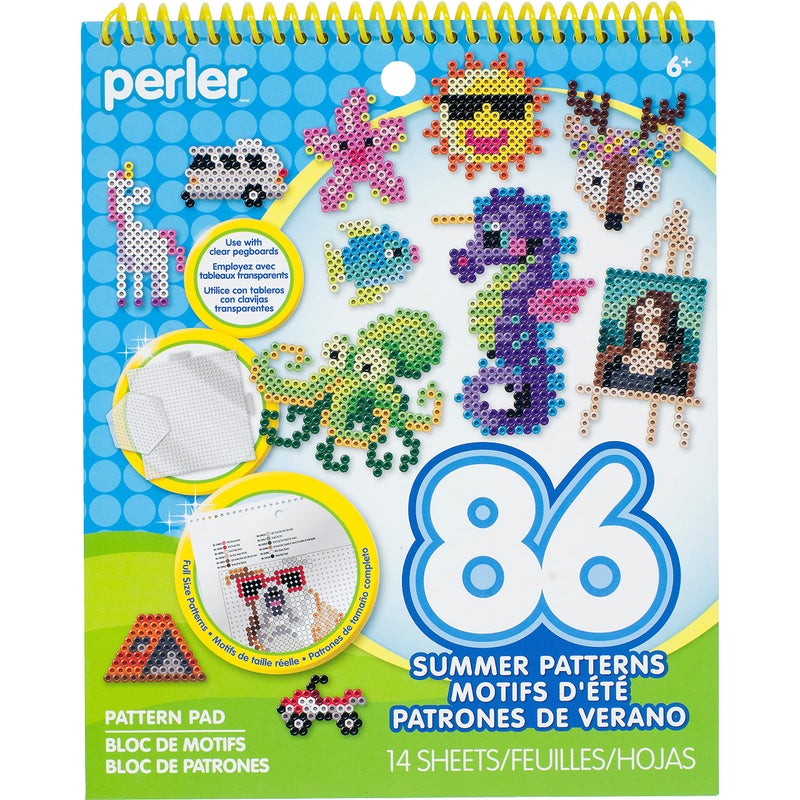 Perler Instruction Pad for Fuse Beads, 86 Patterns, Summertime Fun Piece, Small - Image 1