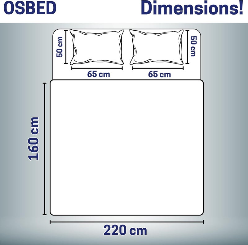 OSBED Premium Comforter Set with Cooling Bed Comforter & 2 Pillow Shams - Navy, 160 x 220cm - Image 2