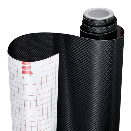 Ant Black Carbon Fiber Car Wrap Vinyl Outdoor/Interior Realistic Carbon Design Vinyl Wrap for Cars, Boat, Bike (5D, 12inch x 15ft) - Image 1