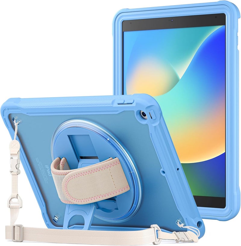 Procases Compatible For Ipad 10.2 Case Ipad 9Th 8Th 7Th Generation 2021/2020/2019 Case, Heavy Duty Shockproof Rugged Case 360 Degree Rotatable Kickstand Protective Cover Case –Blue - Image 1