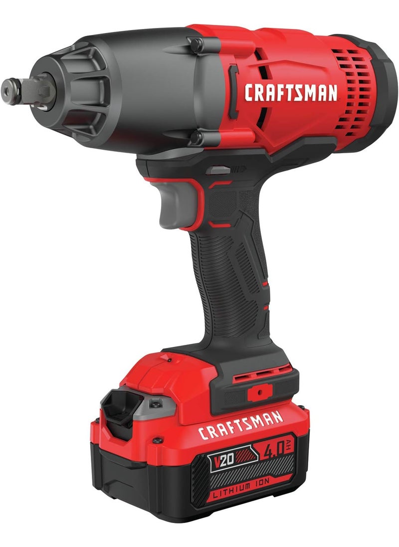 CRAFTSMAN CRAFTSMAN V20 RP 12 inch Cordless Impact Wrench Kit Brushless 4Ah Battery and Charger Included CMCF900M1  - Image 1