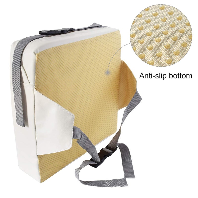 SUNMALL Dining Chair Heightening Cushion Portable Dismountable Adjustable Highchair Booster for Baby Toddler Kids Infant Washable Thick Chair Seat Pad Mat (Grey+Pink Deer) - Image 3