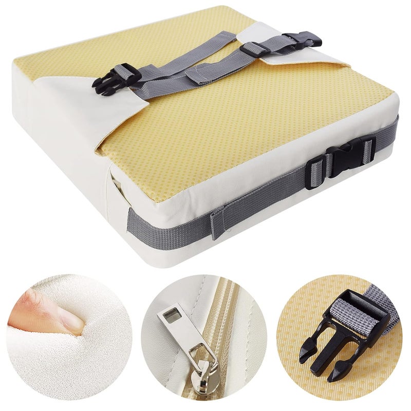 SUNMALL Dining Chair Heightening Cushion Portable Dismountable Adjustable Highchair Booster for Baby Toddler Kids Infant Washable Thick Chair Seat Pad Mat (Grey+Pink Deer) - Image 4