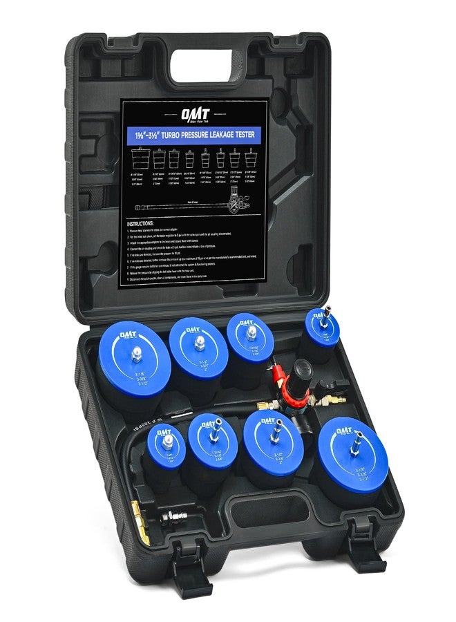 Orion Motor Tech Turbo System Leakage Tester Kit, 10pc Turbo Boost Leak Tester Set with 4 Pairs of Stepped Adapters 1-3/8" to 3-1/2", Turbo Pressure Leakage Tester for Cooling Emissions Exhaust Pipes - Image 1
