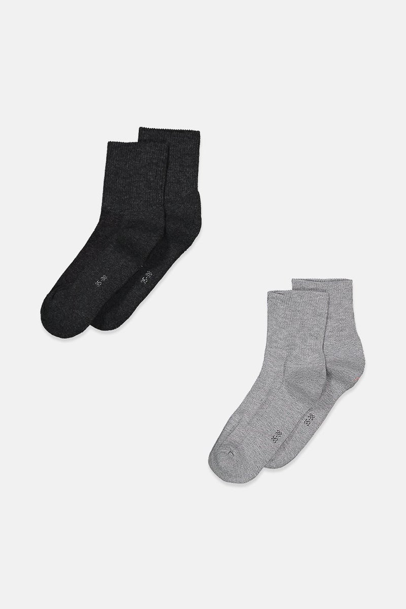 Tchibo Women 2 Pairs Performance Socks, Dark Grey and Light Grey