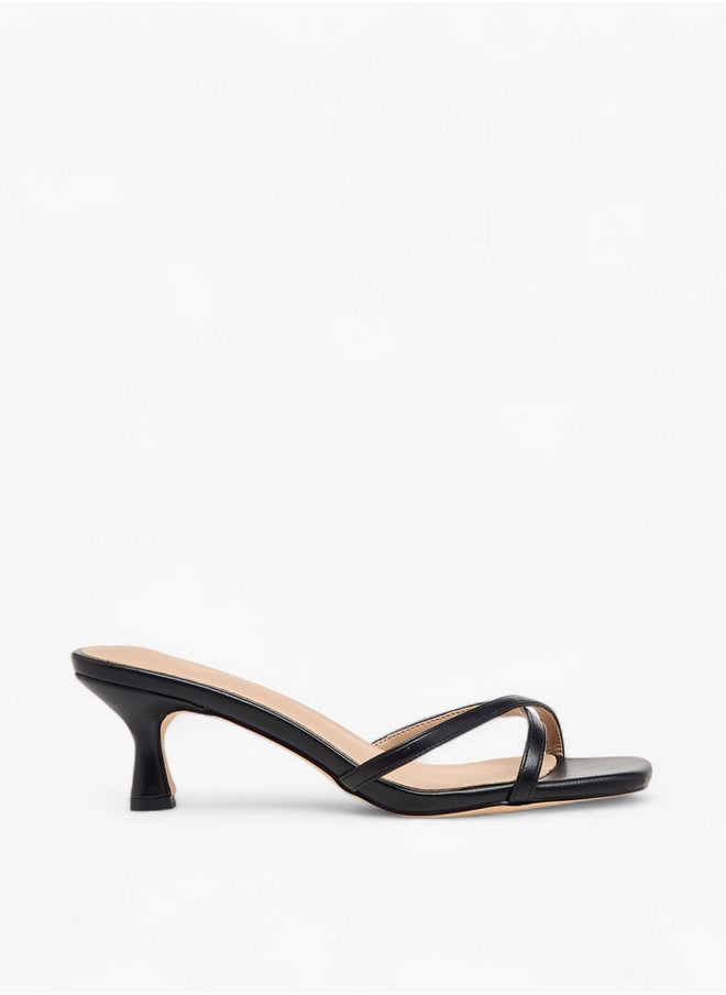 Flora Bella By Shoexpress Women's Strappy Slip-On Sandals with Kitten Heels  - Image 3