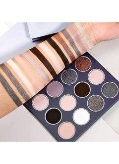 DE'LANCI Smokey Grey Eyeshadow Palette, Black Gray Smoky Eye Shadow Pallet Goth Halloween Makeup, Matte Shimmer Neutral Silver Eyeshadow Pallets, Long Lasting Natural Nude Makeup Palette, Cruelty Free  - Image 1