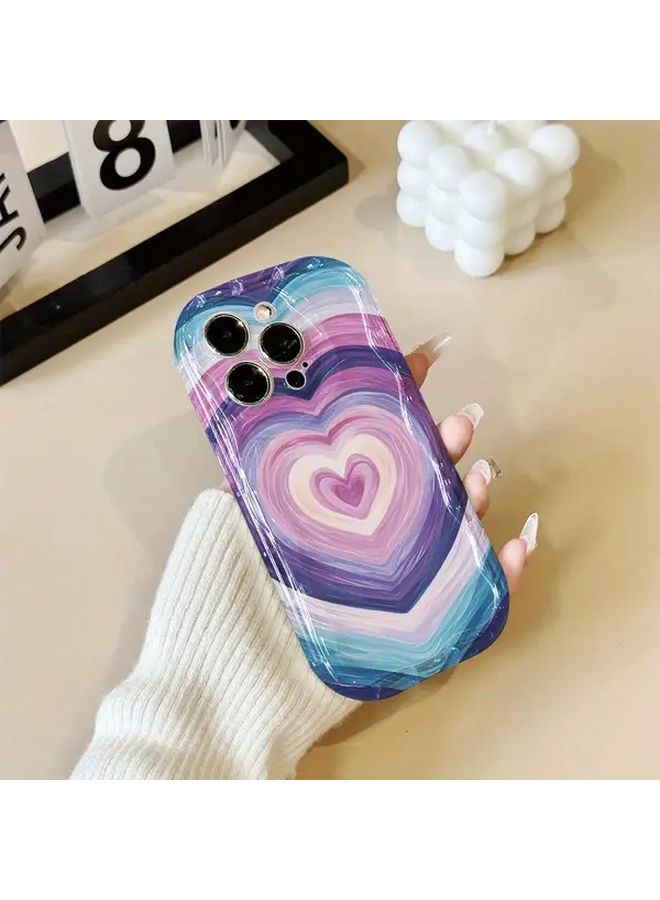 درع تدرج مقاوم للصدمات مع حافة مموجة ناعمة وشفافة لهاتف iPhone 14 Pro، مزيج من 4 ألوان - Image 1