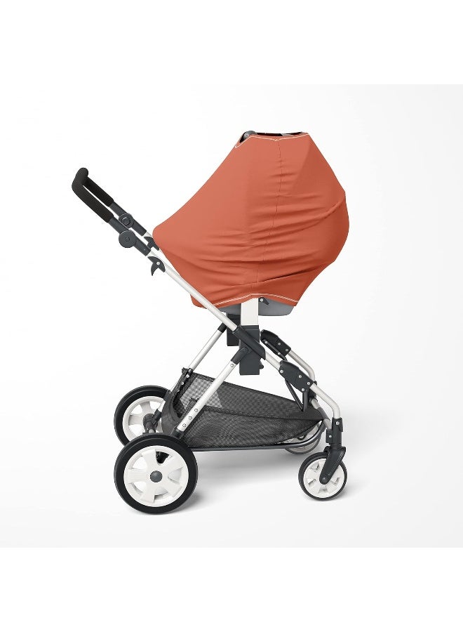 Natemia Baby 4 in 1 Car Seat Cover - Stretchy & Soft Car Seat Canopy, Nursing Cover, Shopping Cart Cover, High Chair Cover - Image 2