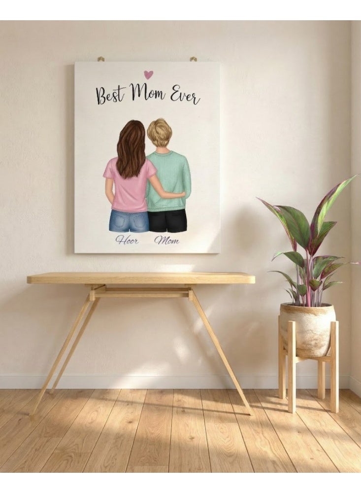 Home Gallery Custom Mom & Daughter Canvas with Your Chosen Name for the Daughter - Image 2