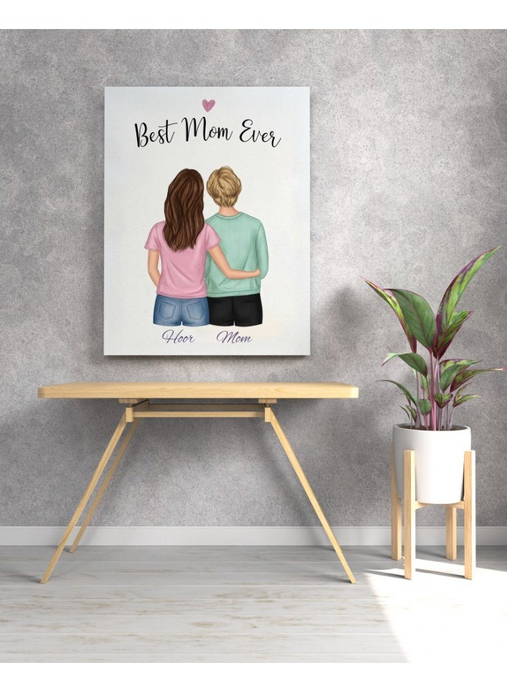 Home Gallery Custom Mom & Daughter Canvas with Your Chosen Name for the Daughter - Image 3