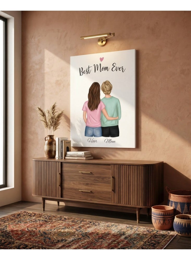 Home Gallery Custom Mom & Daughter Canvas with Your Chosen Name for the Daughter - Image 1