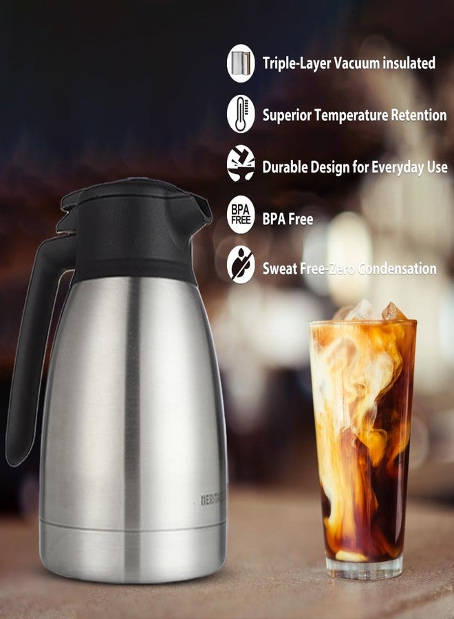 Heritage66 Thermal Coffee Carafe 34oz / 1L -Insulated Hot Beverage Dispenser, Triple Walled Stainless Steel Vacuum Coffee Carafe Dispenser For Keeping Water Tea Coffee Hot or Cold - Image 5