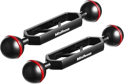 MINIFOCUS 5" Double Ball Aluminum Alloy Extension Arm, 1" Ball Head Connector Underwater CNC Arm System Ball Head - Image 1