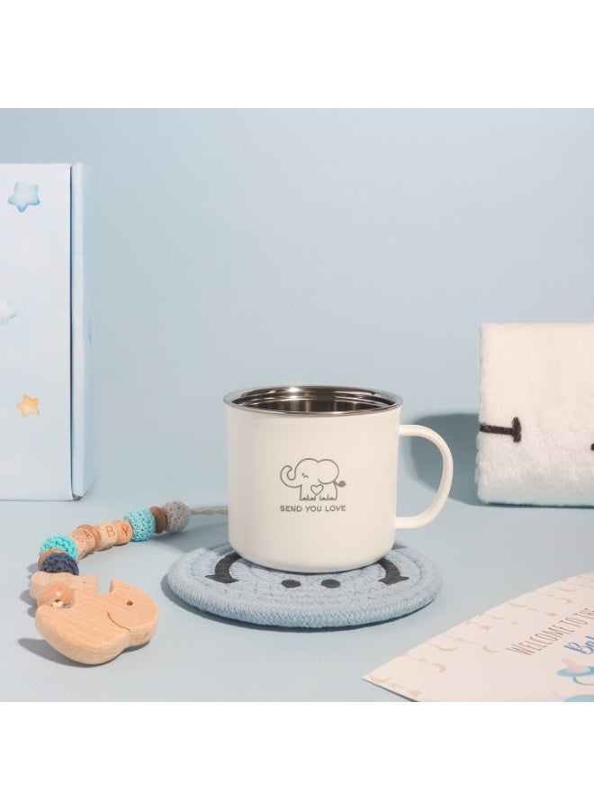 Gift Basket for Baby, Newborn Gift Set with Cute Elephant Rattle Soothing Toy Baby Blanket Moon Night Light(9 Pcs), The Best Choice for Expecting Parents Use or Gift Giving, Pink & Blue are Available - Image 5