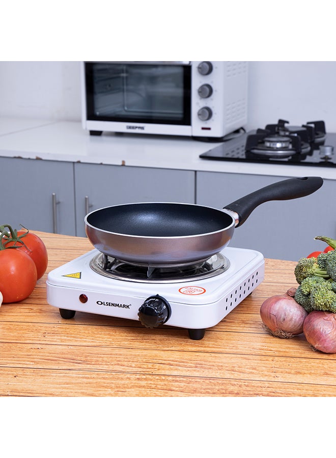 Olsenmark Single Burner Spiral Hot Plate with Various Heating Settings, Auto-Thermostat Control, Overheat Protection, Indicator Light, Compact & Portable 1000 W OMHP2201N White - Image 4