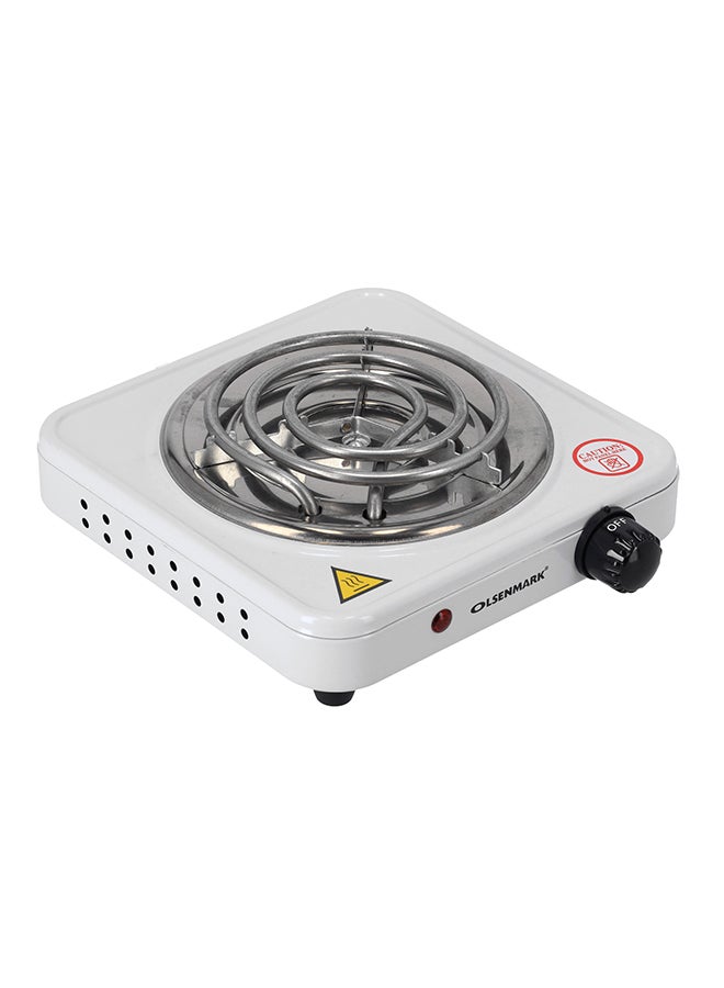 Olsenmark Single Burner Spiral Hot Plate with Various Heating Settings, Auto-Thermostat Control, Overheat Protection, Indicator Light, Compact & Portable 1000 W OMHP2201N White - Image 2