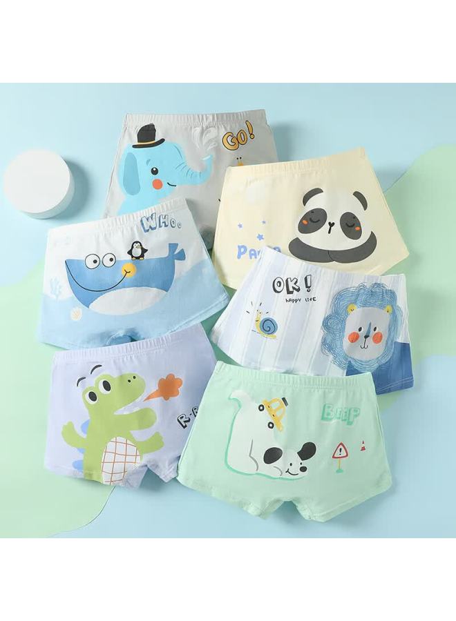 Fentengcare Kids Underwear 7a Antibacterial 6-pack 100% Cotton Gusset Cartoon Boys Boxer Briefs - Image 1
