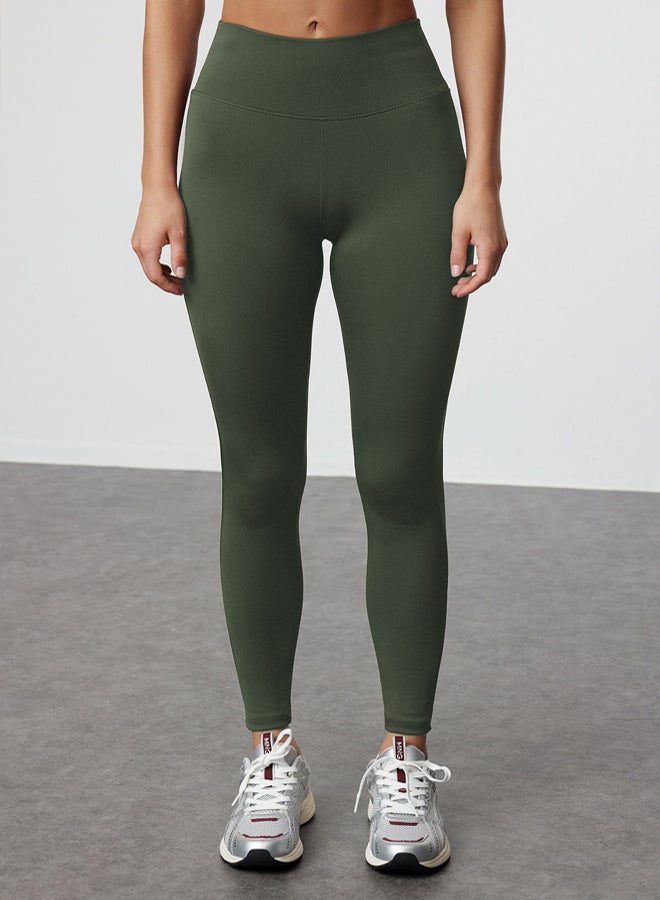 trendyol Khaki Wide Waist Elastic Extra Compression Full Length Knitted Sports Leggings - Image 3