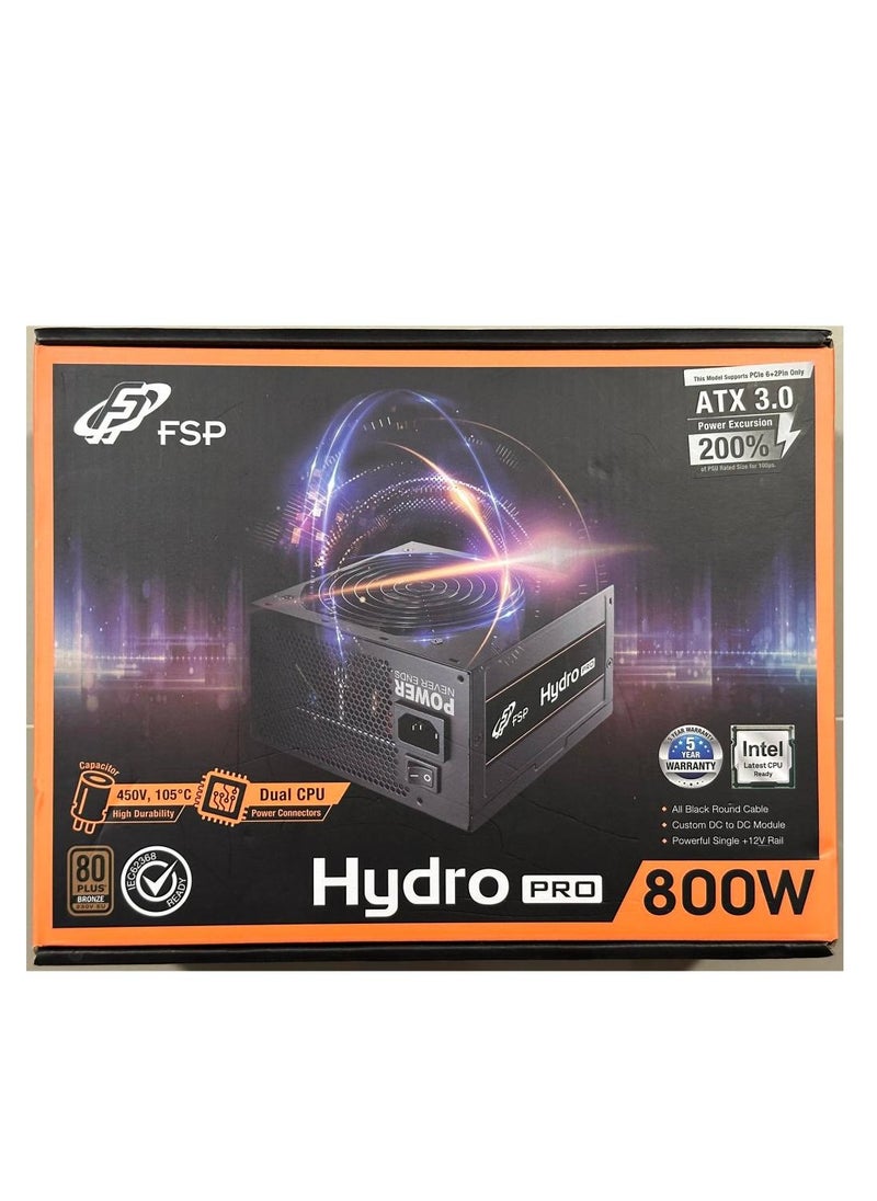 fsp Hydro Pro 80+ Bronze 800W 120mm Silent Fan OCP/OVP/OPP/SCP  - Image 1