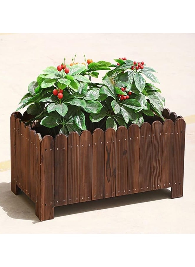 LINGWEI Versatile Rectangular Wooden Planter Box Elegant Indoor & Outdoor Flower Pot for Plants Succulents Vegetables and Flowers Stylish Garden Decor for Terrace & Home - Image 1