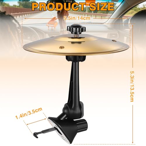 MTRoyaldia Car Cymbal Air Vent, Mini Drum Crash Cymbal For Car Vent, Crisp Metallic Sound Make Music Lover Driving More Fun, Compact Car Accessory for Most Vehicles, Easy Installation and Rugged - Gold - Image 2