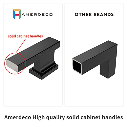 Amerdeco 10 Pack Champagne Bronze Cabinet Pulls 5 Inch(128mm) Hole Center Kitchen Cabient Hardware Brushed Brass Cabinet Handles Gold Drawer Pulls ZH00013 - Image 3