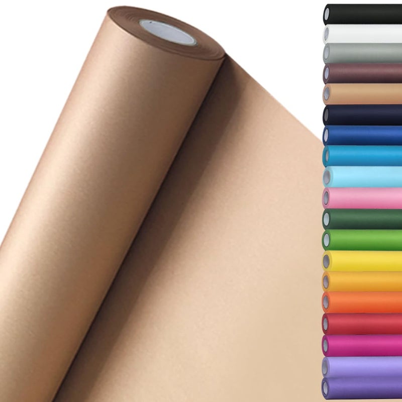 SMART&CASUAL 15" x 450" (37.5') Kraft Paper Roll for Art Craft Supplies Gift Wrapping Moving Packing Kids Painting Drawing Paint Easel Poster Chart Paper (Brown, 15" W x 450" L (37.5')) - Image 1