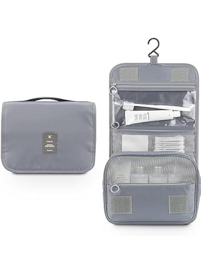 HOOKOR Toiletry Bag,Multifunctional Cosmetic Bag,Cosmetic Make up Organizer for Travel Accessories Kit,Travel toiletry Bag For Women,Hanging Toiletry Bag (Grey) - Image 3