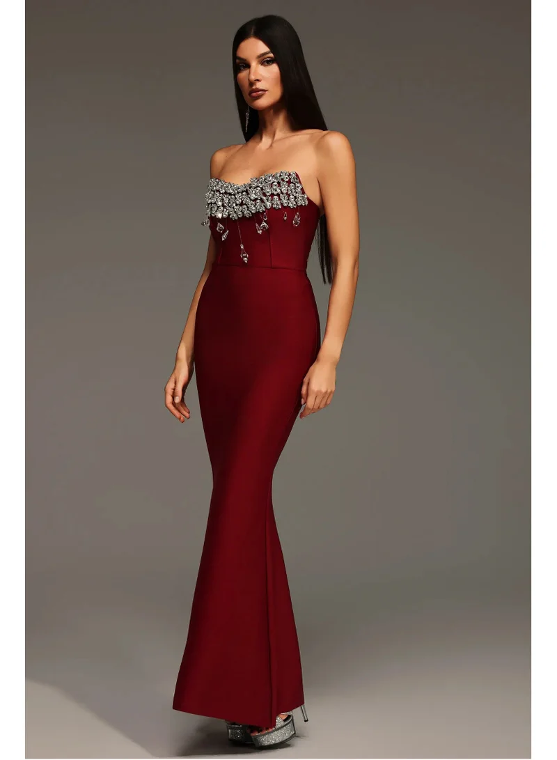 Bella Barnett  Plume Sleeveless Diamond Bandage Maxi Dress for Women | Best Price UAE