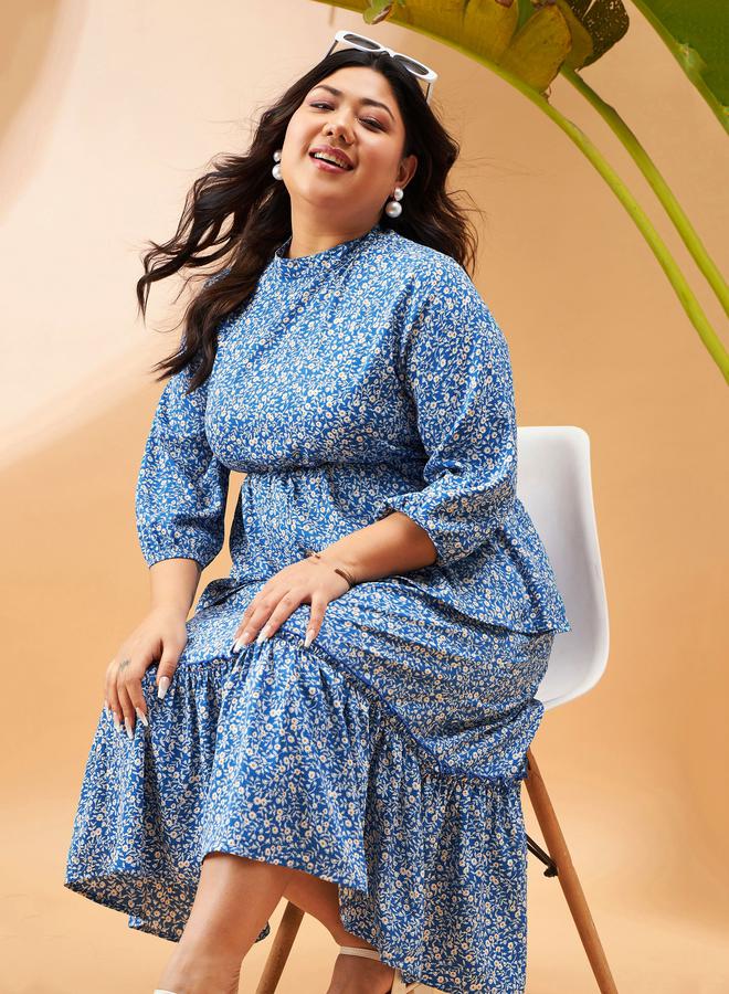 SASSAFRAS Floral Tiered Midi Dress - Image 2