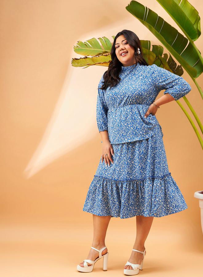 SASSAFRAS Floral Tiered Midi Dress - Image 3