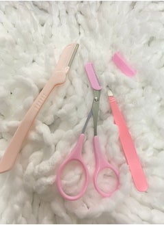 Eyebrow Grooming Kit Eyebrow Tweezers Lightweight Stainless Steel Eyebrow Scissors with Comb Folding Eyebrow Scraper Salon Use P